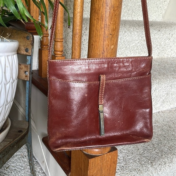 Vera Pelle Vintage Genuine Leather Green Brown Purse - Picture 3 of 13